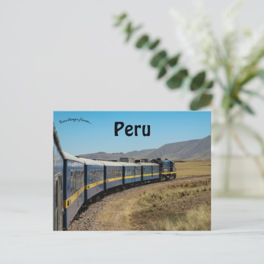 Trein in Peru Briefkaart (Staand voorkant)