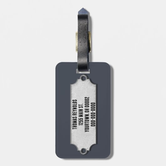  trein in sneeuw bagagelabel (Achterkant verticaal)