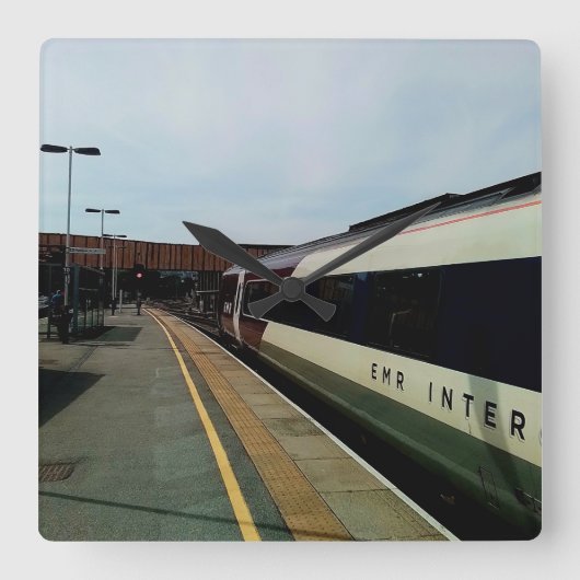 trein in stijl vierkante klok (Voorkant)