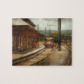 Trein - instappen van de Scranton Trolley Legpuzzel (Horizontaal)