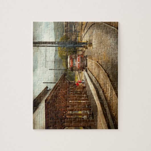 Trein - instappen van de Scranton Trolley Legpuzzel (Verticaal)