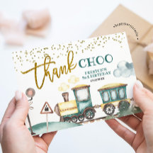 Trein Jongen 2e Verjaardag Dank Je Kaart