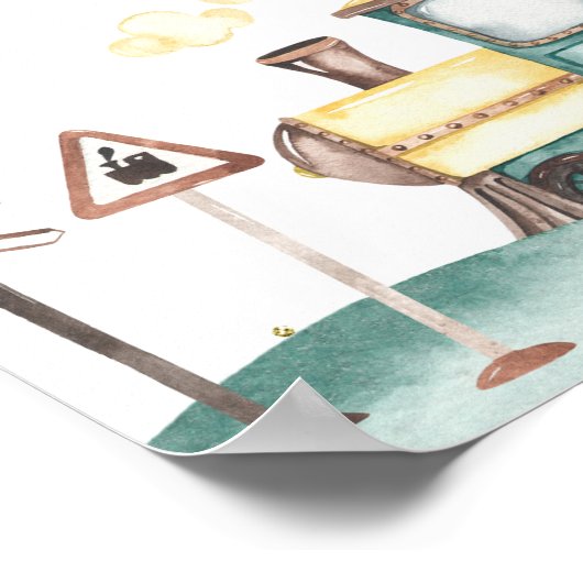 Trein Jongen Verjaardag Nat Uw Fluitje Teken Poster (Hoek)