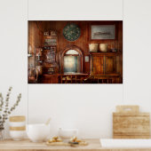 Trein - Kantoor - het venster van de kaarthouders Poster (Keuken)