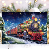 Trein Kerstmis Feestdagen Kaart