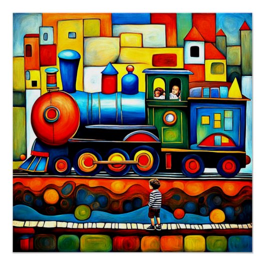 Trein kijken 2 perfect poster (Voorkant)