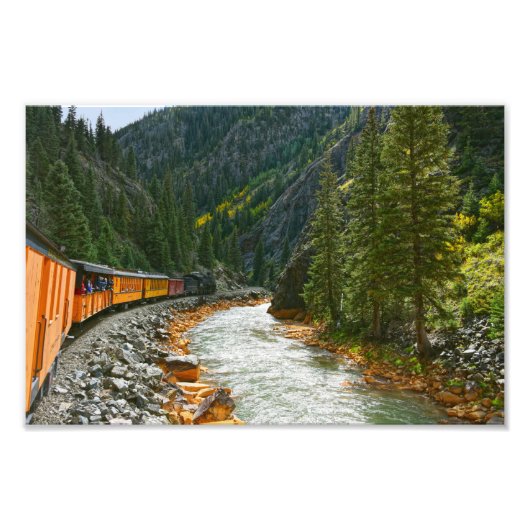 Trein langs de Animas, Colorado Foto Afdruk (Voorkant)