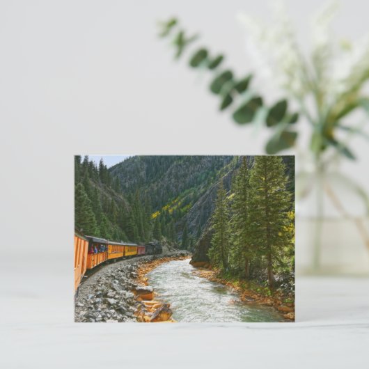 Trein langs de Animas-rivier, Colorado Briefkaart (Staand voorkant)