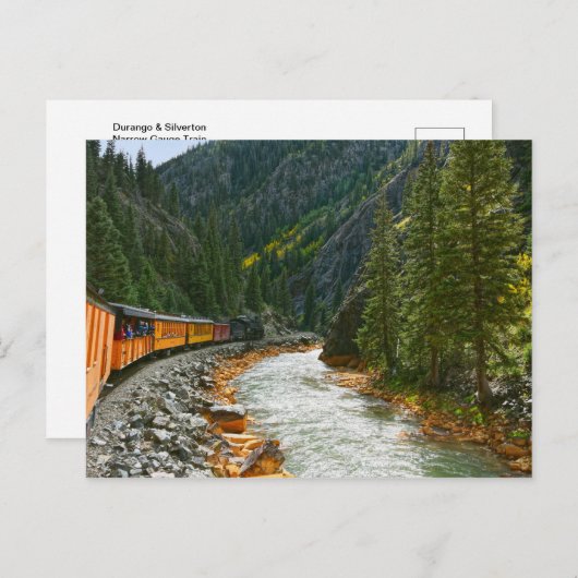 Trein langs de Animas-rivier, Colorado Briefkaart (Voorkant / Achterkant)