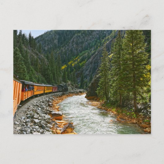 Trein langs de Animas-rivier, Colorado Briefkaart (Voorkant)