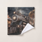 Trein Locomotief Stoommachine Jongens Handdoek Set (Wasdoekje)