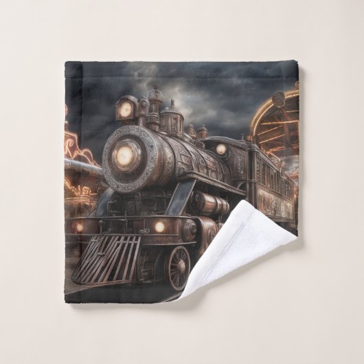 Trein Locomotief Stoommachine Jongens Handdoek Set (Wasdoekje)