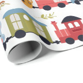 Trein met baby dieren cadeaupapier (Rol Hoek)