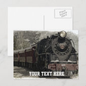  trein met CustomText Briefkaart (Voorkant / Achterkant)