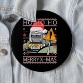 Trein met Kerst Pet Stoomtreinbestuurder Ronde Button 6,0 Cm (In situ)