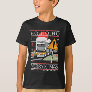 Trein met Kerst Pet Stoomtreinbestuurder T-shirt