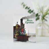 Trein met Kerstkaart Feestdagenkaart (Staand voorkant)