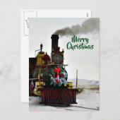 Trein met Kerstkaart Feestdagenkaart (Voorkant / Achterkant)