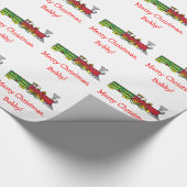 Trein met kerstnaam cadeaupapier (Hoek)
