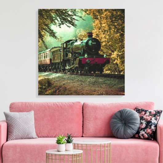 Trein met oprolmechanisme  aftakkleppen canvas afdruk (Insitu (Woonkamer))