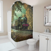 Trein met oprolmechanisme  aftakkleppen douchegordijn (In situ)