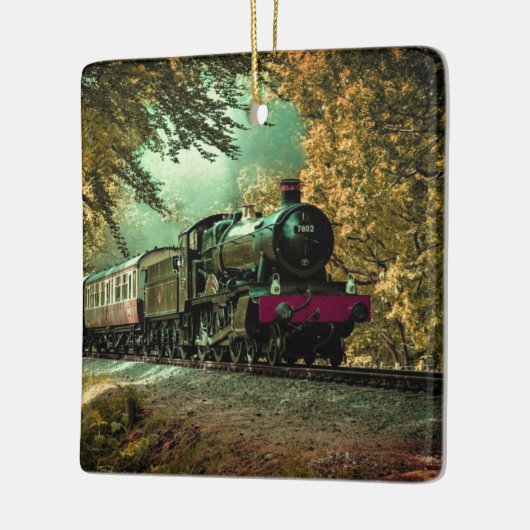 Trein met oprolmechanisme  aftakkleppen keramisch ornament (Links)