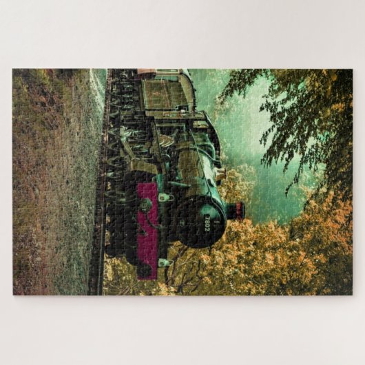 Trein met oprolmechanisme  aftakkleppen legpuzzel (Horizontaal)