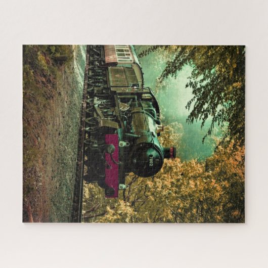 Trein met oprolmechanisme aftakkleppen legpuzzel (Horizontaal)