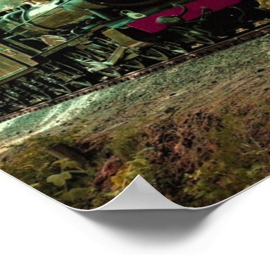 Trein met oprolmechanisme  aftakkleppen poster (Hoek)