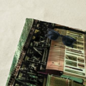 Trein met oprolmechanisme  aftakkleppen strandlaken (In situ)