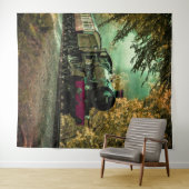 Trein met oprolmechanisme  aftakkleppen wandkleed (In Situ (horizontaal))