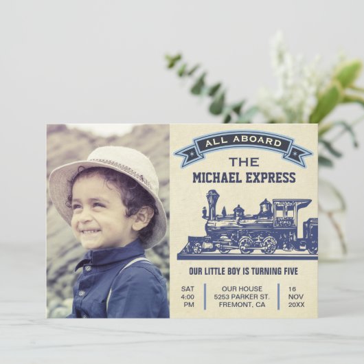  trein met retourtrein voor kinderen op zaterdag u kaart (Staand voorkant)