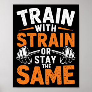 Trein met stam - Fitness bodybuilding Gewichtsleve Poster