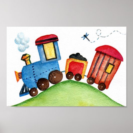 Trein met stoomprint poster (Voorkant)