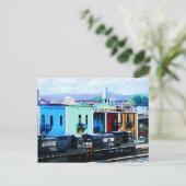 Trein met twee locomotieven Roanoke, VA Briefkaart (Staand voorkant)