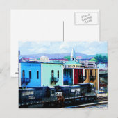 Trein met twee locomotieven Roanoke, VA Briefkaart (Voorkant / Achterkant)