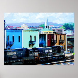 Trein met twee locomotieven Roanoke VA Poster