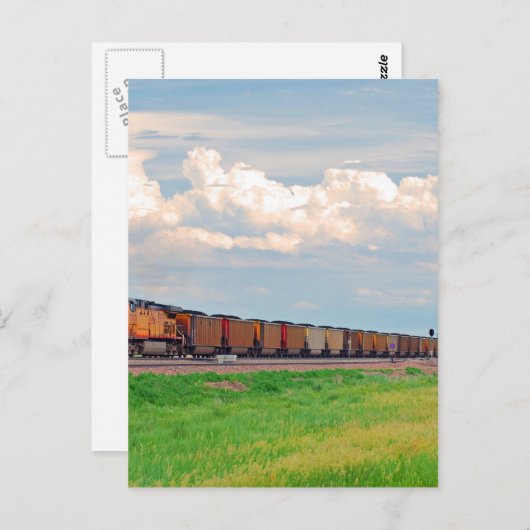 trein met veel auto ' s briefkaart (Voorkant / Achterkant)