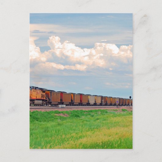 trein met veel auto ' s briefkaart (Voorkant)