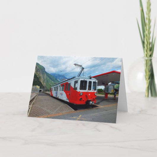 Trein naar Chamonix Feestdagen Kaart (Voorkant)