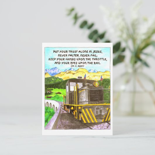 Trein naar Heaven Inspirerend Briefkaart (Staand voorkant)