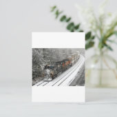 Trein naar het westen in Sneeuw Briefkaart (Staand voorkant)