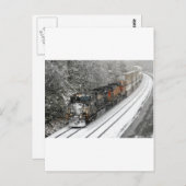 Trein naar het westen in Sneeuw Briefkaart (Voorkant / Achterkant)