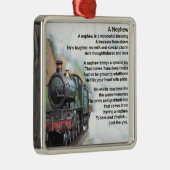 Trein - Nephew gedicht Metalen Ornament (Rechts)