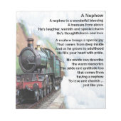 Trein - Nephew gedicht Notitieblok (Voorkant)