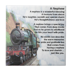 Trein - Nephew gedicht Tegeltje