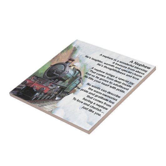 Trein - Nephew gedicht Tegeltje (Zijkant)