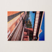 Trein onder de brug legpuzzel (Horizontaal)