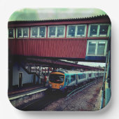 Trein onder de brug papieren bordje (Voorkant)