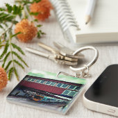 Trein onder de brug sleutelhanger (Voorkant Rechts)